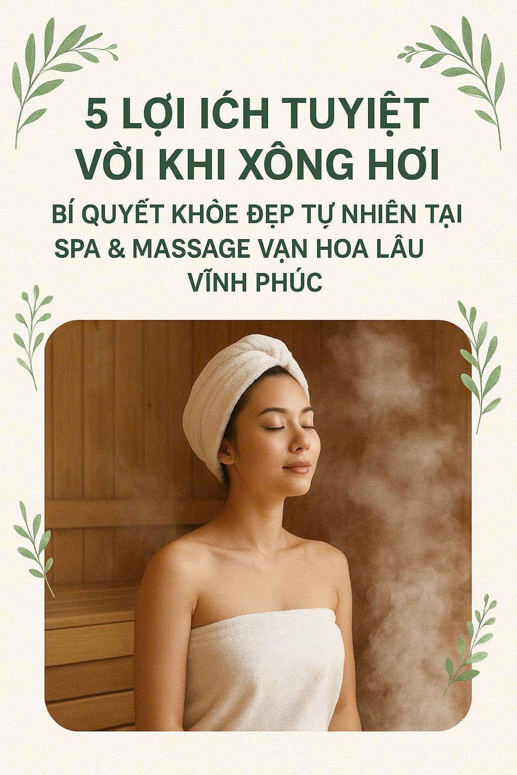 🌿✨ 5 Lợi Ích Tuyệt Vời Khi Xông Hơi – Bí Quyết Khỏe Đẹp Tự Nhiên Tại Spa & Massage Vạn Hoa Lâu Vĩnh Phúc ✨🌿