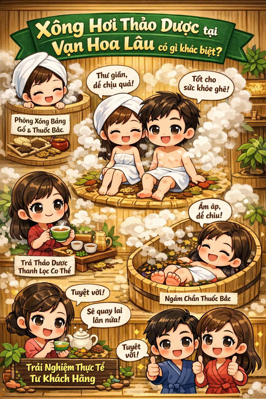 🌿 Xông hơi thảo dược tại Vạn Hoa Lâu có gì khác biệt? Trải nghiệm thực tế từ khách hàng