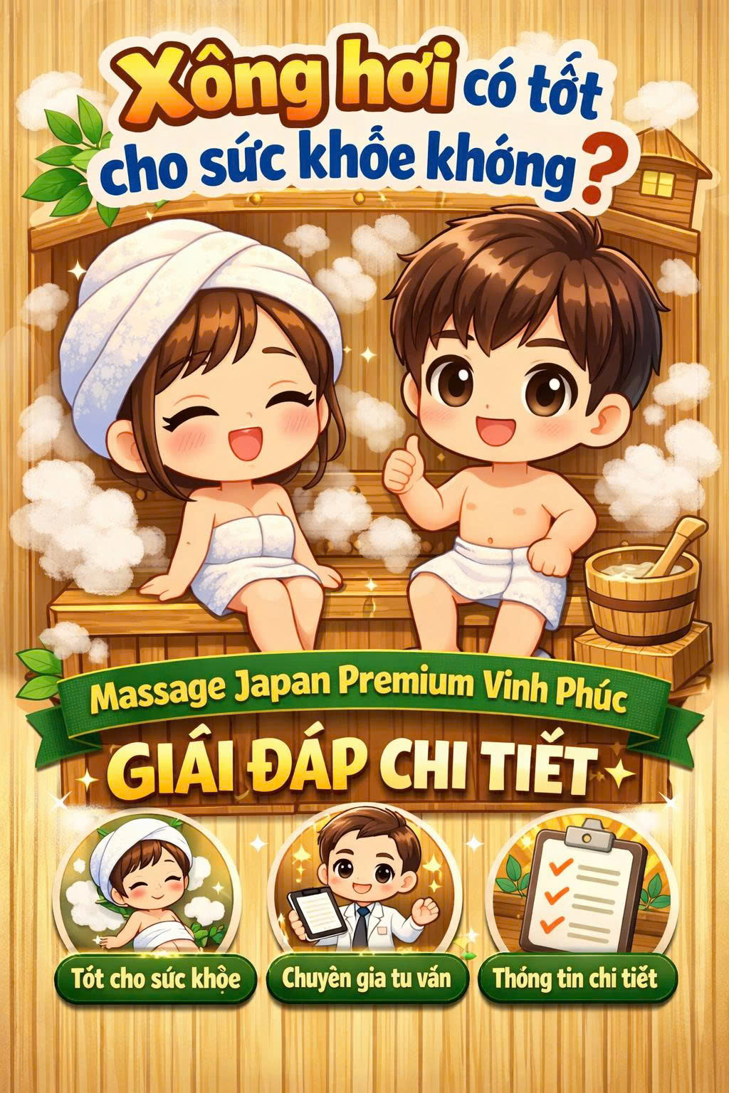 Xông hơi có tốt cho sức khỏe không? Massage Japan Premium Vĩnh Phúc giải đáp chi tiết