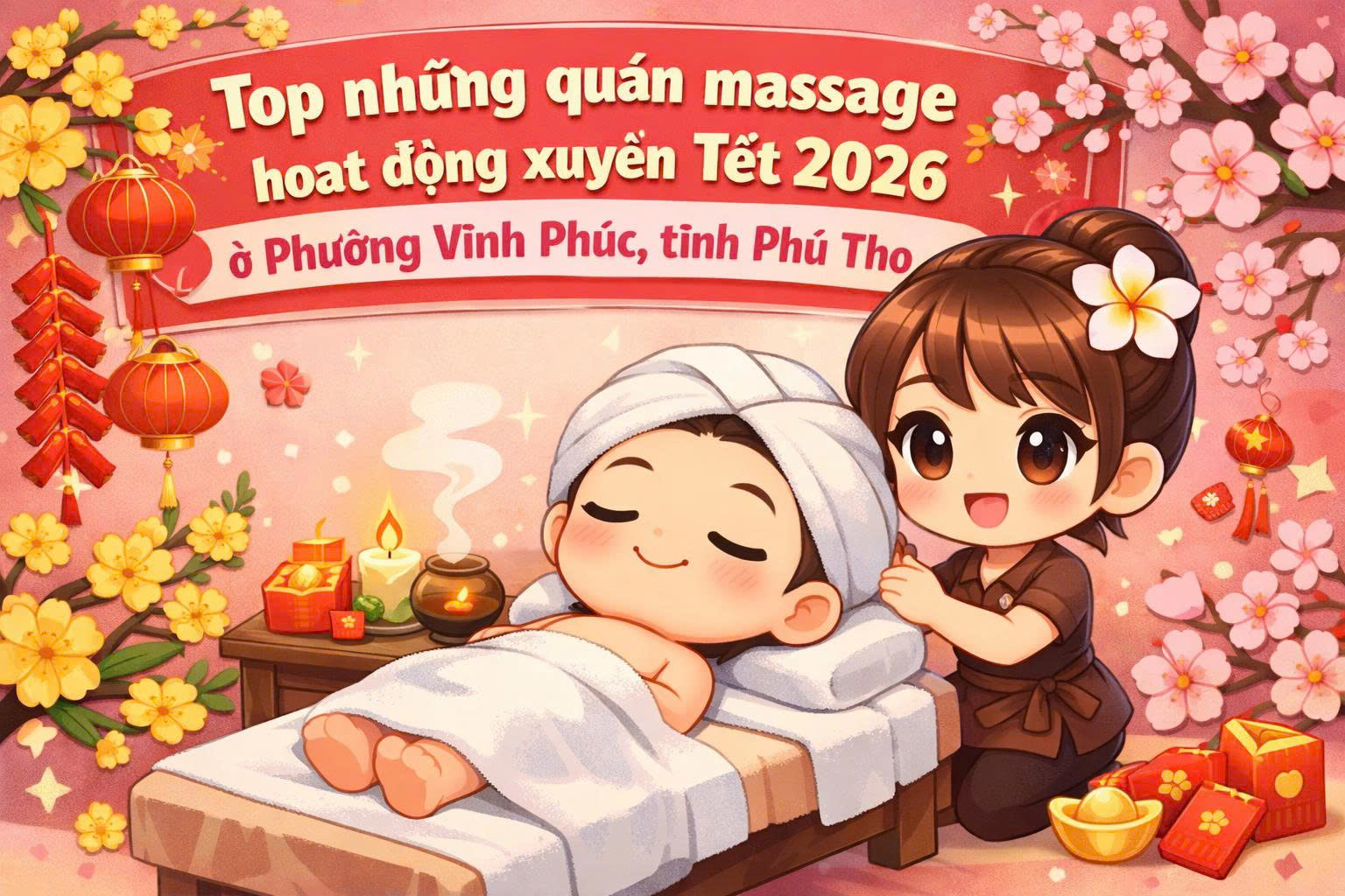 🌸 Top những quán massage hoạt động xuyên Tết 2026 ở phường Vĩnh Phúc, tỉnh Phú Thọ