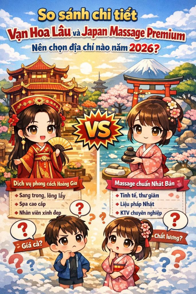 Xông hơi massage Vĩnh Yên 2026 – So sánh Vạn Hoa Lâu và Japan Massage Premium